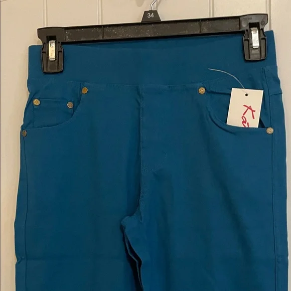 Kathy NWT Teal Women's Jeggings pull on pant - Picture 4 of 7